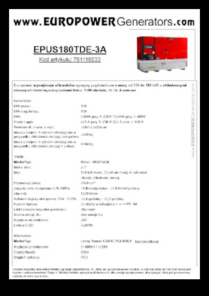 Дизелови генератори Europower EPUS180TDE-3A (LS)