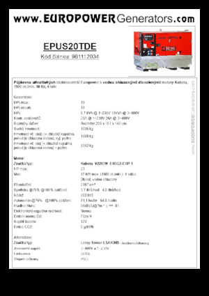 Дизелови генератори Europower EPUS20TDE (LS)