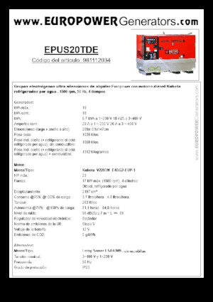 Дизелови генератори Europower EPUS20TDE (LS)