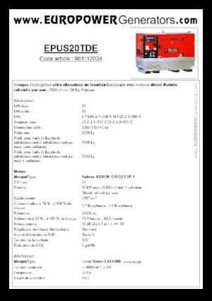 Дизелови генератори Europower EPUS20TDE (LS)