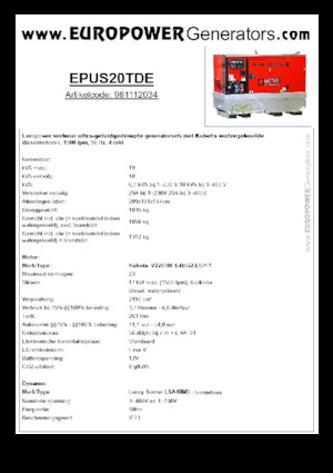 Дизелови генератори Europower EPUS20TDE (LS)