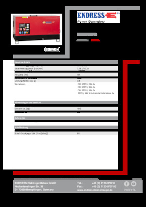 Дизелови генератори Endress ESE 15 YW-B