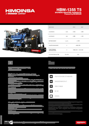 Дизелови генератори HIMOINSA HBW-1355 T5