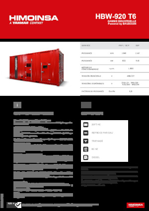Дизелови генератори HIMOINSA HBW-920 T6