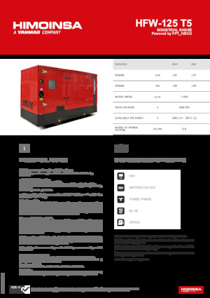 Дизелови генератори HIMOINSA HFW-125 T5