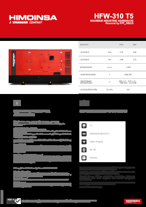 Дизелови генератори HIMOINSA HFW-310 T5