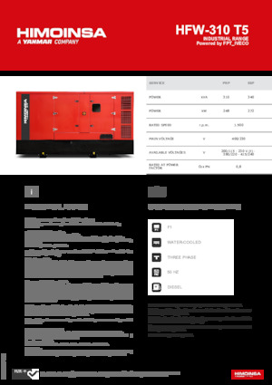 Дизелови генератори HIMOINSA HFW-310 T5