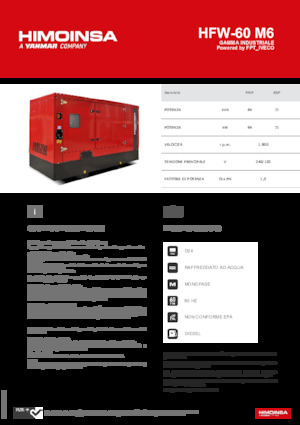 Дизелови генератори HIMOINSA HFW-60 M6