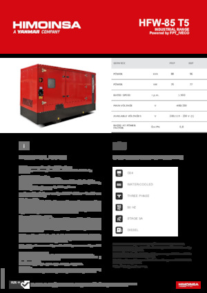 Дизелови генератори HIMOINSA HFW-85 T5