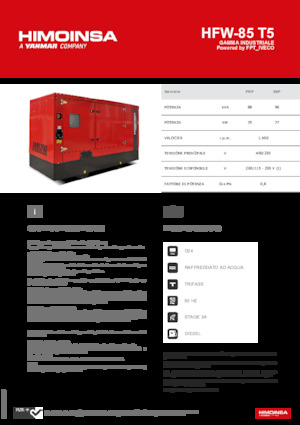 Дизелови генератори HIMOINSA HFW-85 T5