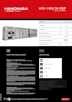 Дизелови генератори HIMOINSA HGY-1850 D6 ESP