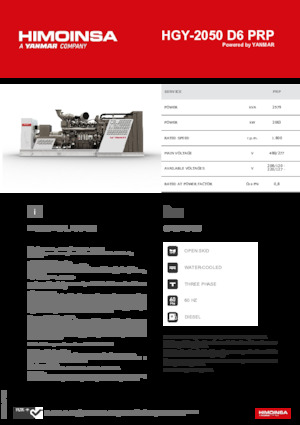 Дизелови генератори HIMOINSA HGY-2050 D6 PRP