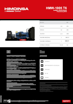 Дизелови генератори HIMOINSA HMW-1005 T6
