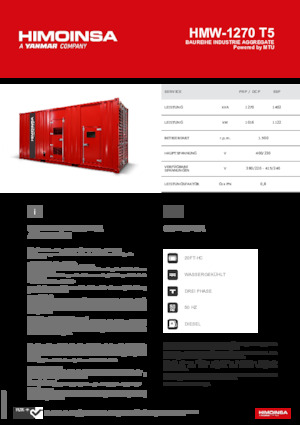 Дизелови генератори HIMOINSA HMW-1270 T5
