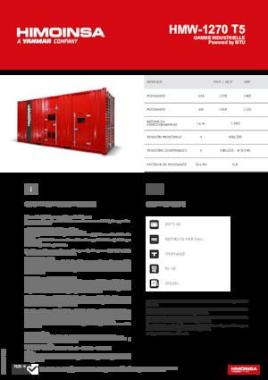 Дизелови генератори HIMOINSA HMW-1270 T5