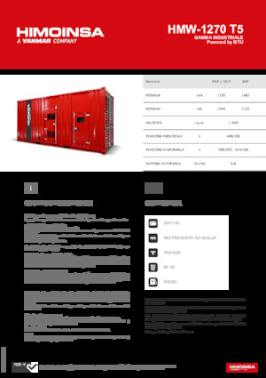 Дизелови генератори HIMOINSA HMW-1270 T5