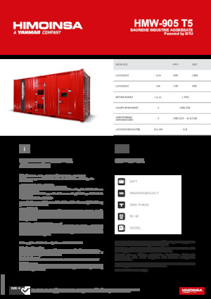 Дизелови генератори HIMOINSA HMW-905 T5
