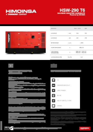 Дизелови генератори HIMOINSA HSW-290 T6