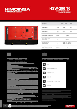 Дизелови генератори HIMOINSA HSW-290 T6