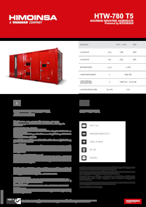 Дизелови генератори HIMOINSA HTW-780 T5