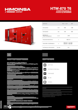 Дизелови генератори HIMOINSA HTW-870 T6