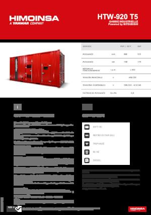 Дизелови генератори HIMOINSA HTW-920 T5