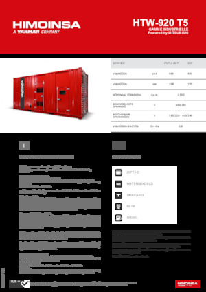 Дизелови генератори HIMOINSA HTW-920 T5