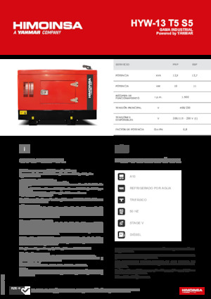 Дизелови генератори HIMOINSA HYW-13 T5 S5