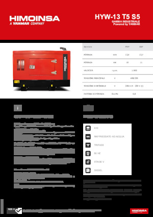 Дизелови генератори HIMOINSA HYW-13 T5 S5
