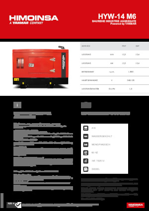 Дизелови генератори HIMOINSA HYW-14 M6