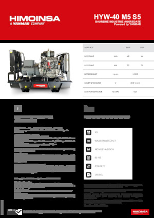 Дизелови генератори HIMOINSA HYW-40 M5 S5