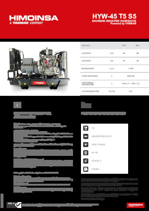Дизелови генератори HIMOINSA HYW-45 T5 S5