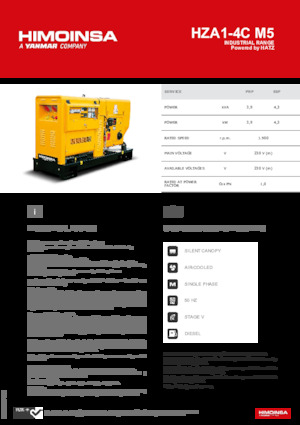 Дизелови генератори HIMOINSA HZA1-4C M5