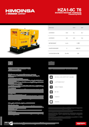 Дизелови генератори HIMOINSA HZA1-6C T6