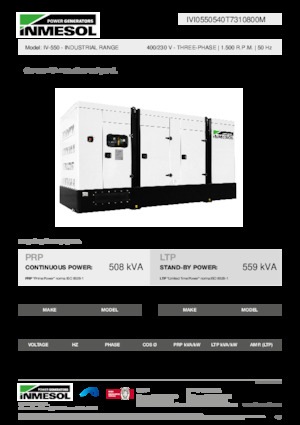 Дизелови генератори INMESOL IV-550