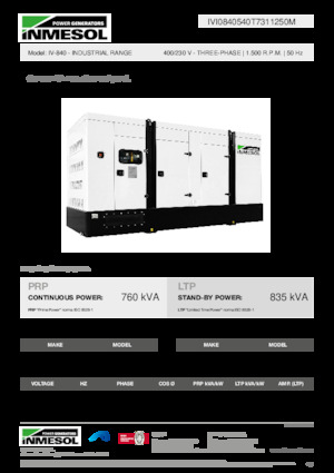 Дизелови генератори INMESOL IV-840