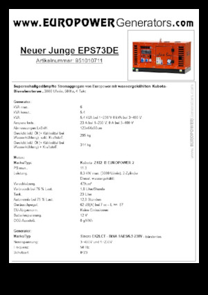 Дизелови генератори Europower New Boy EPS73DE (S)