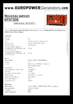 Дизелови генератори Europower New Boy EPS73DE (S)