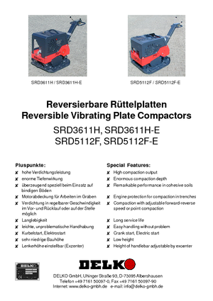 Виброплочи с обратен ход Delko SRD 3611 H/-E