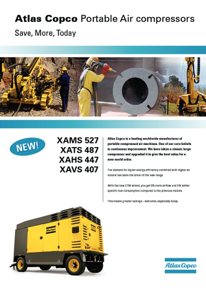 Преносими компресори за въздух - дизелови, електрически, бензинови Atlas Copco XAMS 527 CD