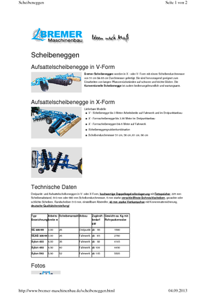 Цинкова дискова брана Bremer Xylon 400