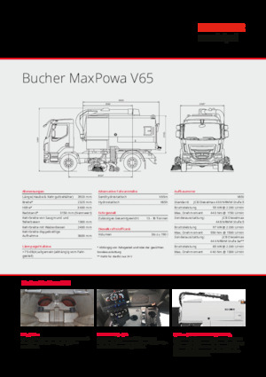 Камиони за метене (чистене), двойна експлоатация Bucher-Schörling MaxPowa V65h