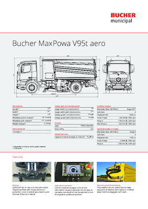 Камиони за метене (чистене), двойна експлоатация Bucher-Schörling MaxPowa V95t aero