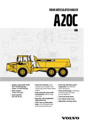 Съчленени самосвали Volvo A20C 6x6