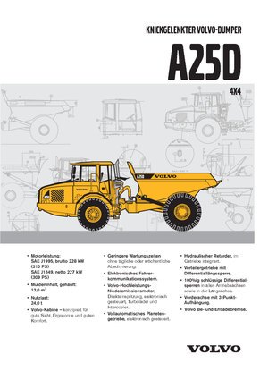 Съчленени самосвали Volvo A25D 4x4