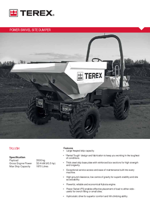 Колесни самосвали Terex TA 3.5 SH