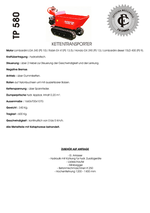 Самосвали на вериги Camisa TP 580