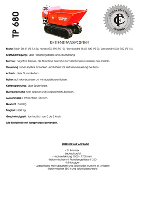 Самосвали на вериги Camisa TP 680