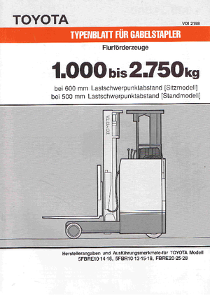 Челни вилични електрокари Toyota 5 FBRE 14-48
