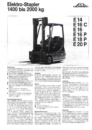 Челни вилични електрокари Linde E 16 C